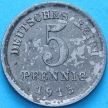 Монета Германия 5 пфеннигов 1915 год. Е