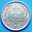 Монета Германии 1/2 марки 1915 г. Серебро А