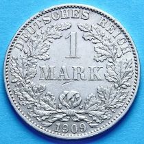 Германия 1 марка 1909 г. Серебро. А.