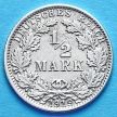 Монета Германии 1/2 марки 1919 г. Серебро А