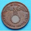 Монета Германии 1 рейхспфенниг 1938 год. Монетный двор А