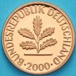 Монета ФРГ 2 пфеннига 2000 год. F. Пруф.