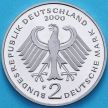 Монета ФРГ 2 марки 2000 год. Людвиг Эрхард. F. Пруф.