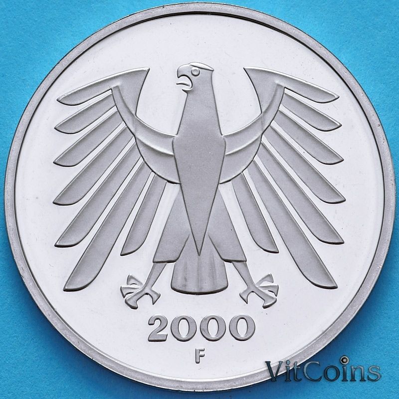 Монета ФРГ 5 марок 2000 год. F. Пруф