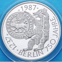 ФРГ 10 марок 1987 год. J. 750 лет Берлину. Серебро.