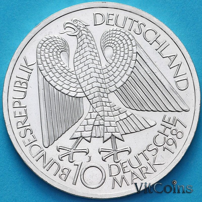 Монета ФРГ 10 марок 1987 год. J. 750 лет Берлину Монета ФРГ 10 марок 1987 год. J. 750 лет Берлину