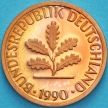 Монета ФРГ 2 пфеннига 1990 год. G. Пруф.