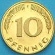 Монета ФРГ 10 пфеннигов 1991 год. F. Пруф.