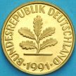 Монета ФРГ 10 пфеннигов 1991 год. F. Пруф.