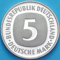 ФРГ 5 марок 1990 год. G. Пруф