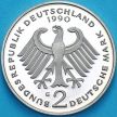 Монета ФРГ 2 марки 1990 год. Курт Шумахер. Пруф. G