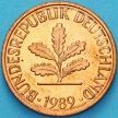 Монета ФРГ 2 пфеннига 1989 год. F.