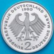 Монета ФРГ 2 марки 1980 год. Теодор Хойс. J. Пруф