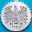 Монета ФРГ 5 марок 1980 год. J. Пруф