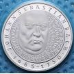 Монета ФРГ 10 марок 2000 год. G. Иоганн Себастьян Бах. Серебро. В запайке.