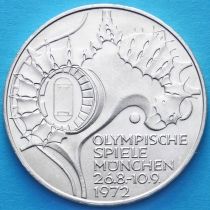 ФРГ 10 марок 1972 год. Олимпиада, стадион. D. Серебро
