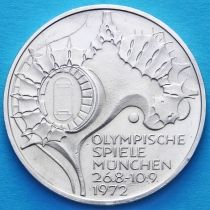 ФРГ 10 марок 1972 год. Олимпиада, стадион. G. Серебро