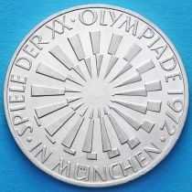 ФРГ 10 марок 1972 год. Олимпиада, эмблема. G. Серебро