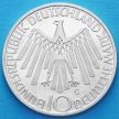 Монета ФРГ 10 марок 1972 год. Олимпиада, эмблема. G. Серебро