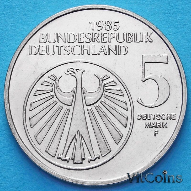 ФРГ 5 марок 1985 год. Европейский год музыки. ФРГ 5 марок 1985 год. Европейский год музыки.