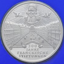 ФРГ 10 марок 1998 год. D. Фонд Франке. Серебро. Пруф.