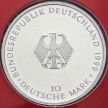 Монета ФРГ 10 марок 1999 год. F. Конституция. Серебро. Пруф.