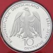 Монета ФРГ 10 марок 1999 год. J. Иоганн Вольфганг фон Гёте. Серебро.