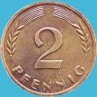Монета ФРГ 2 пфеннига 1959 год. J