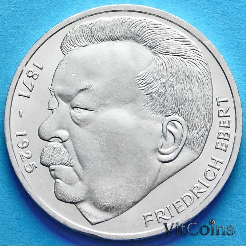 Монета ФРГ 5 марок 1975 год. Фридрих Эберт