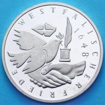 ФРГ 10 марок 1998 год. G. Вестфальский Договор. Серебро. Пруф.