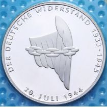 ФРГ 10 марок 1994 год. А. Покушение. Серебро. Пруф