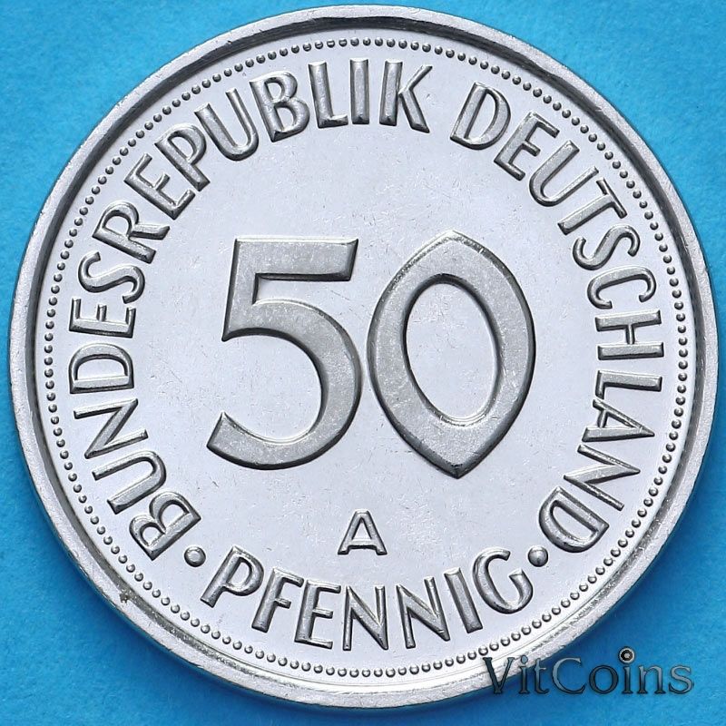 Монета ФРГ 50 пфеннигов 1990 год. А