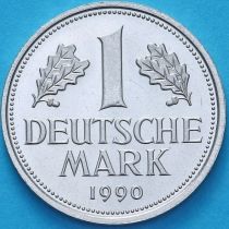 ФРГ 1 марка 1990 год. F ФРГ 1 марка 1990 год. F
