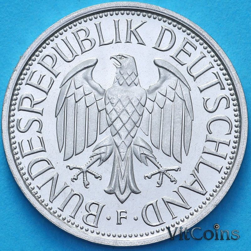 Монета ФРГ 1 марка 1990 год. F