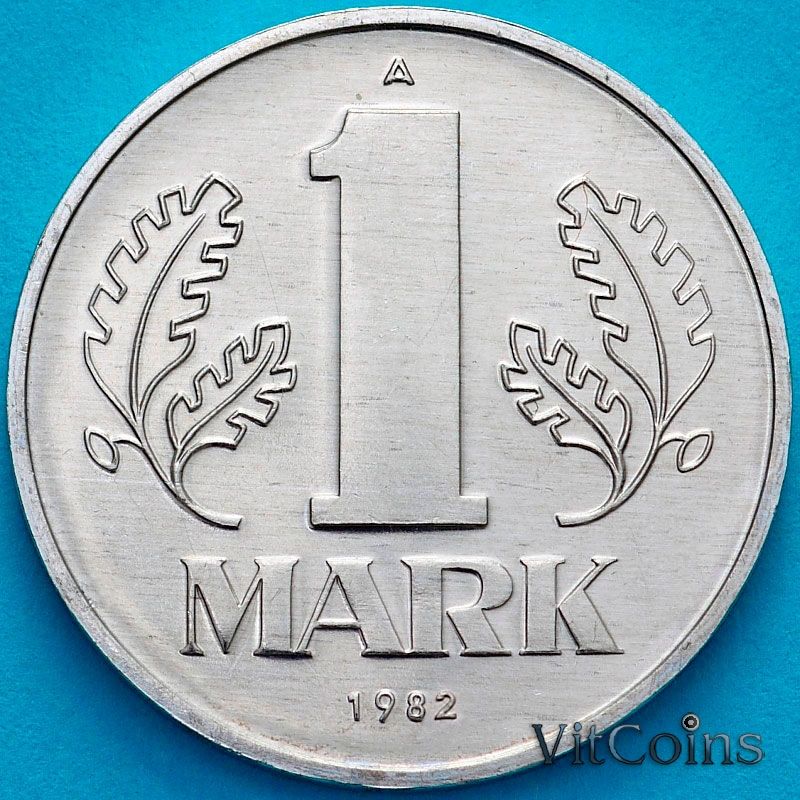 Монета ГДР 1 марка 1982 год. BU