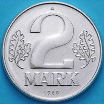 ГДР 2 марки 1980 год. BU.