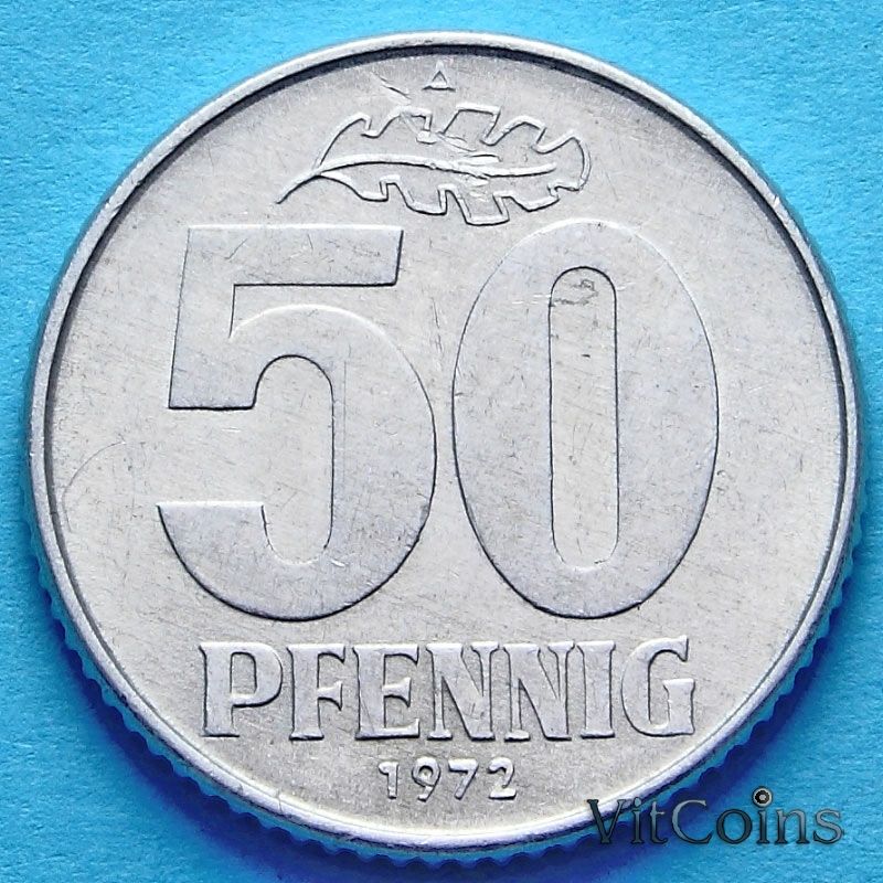 Монета ГДР 50 пфеннигов 1972 год.