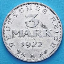 Германия 3 марки 1922 год. А