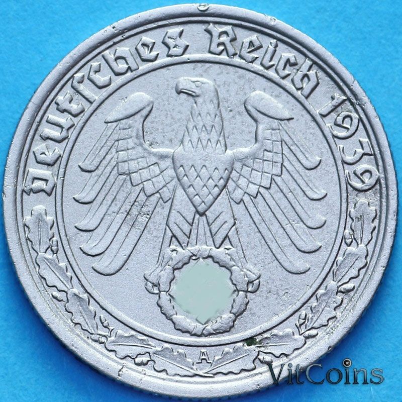 Монета Германия 50 пфеннигов 1939 год. А