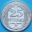 Монета Германия 25 пфеннигов 1912 год. D