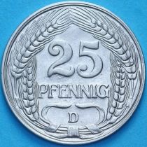 Германия 25 пфеннигов 1912 год. D