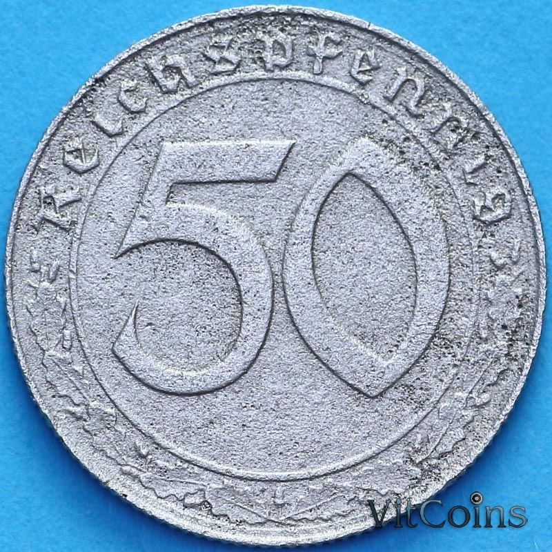 Монета Германия 50 пфеннигов 1939 год. D