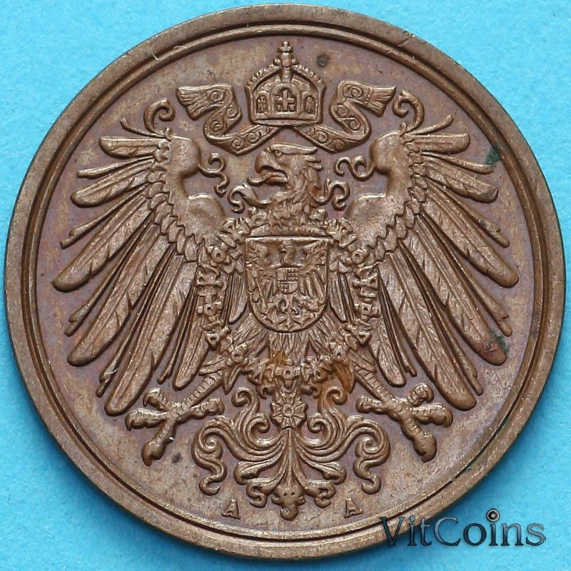 Монета Германия 1 пфенниг 1895 год. А