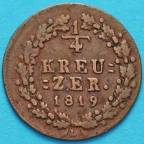 Нассау 1/4 крейцера 1819 год.
