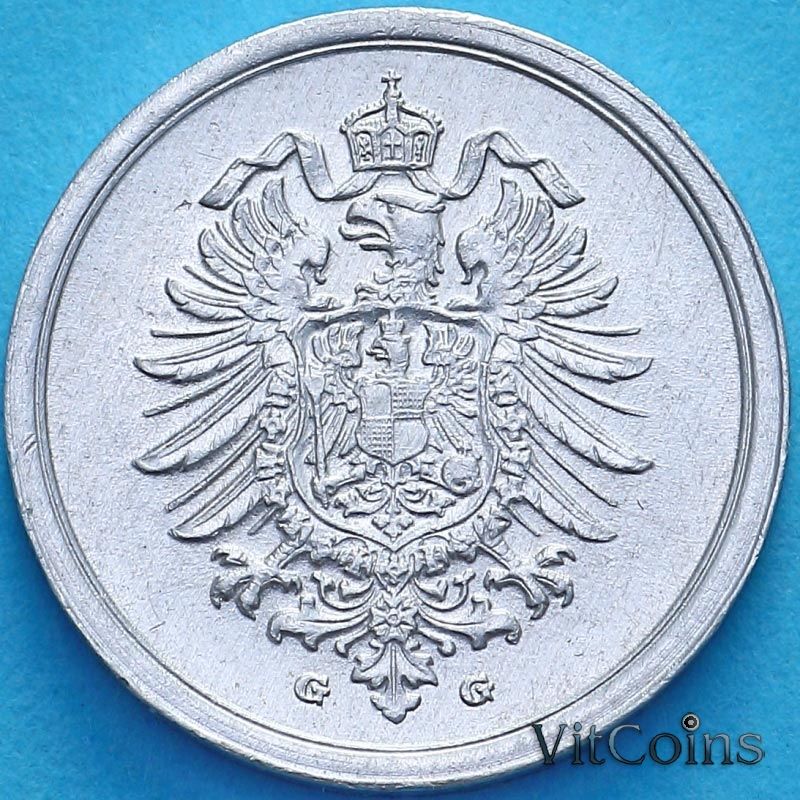 Монета Германия 1 пфенниг 1917 год. G
