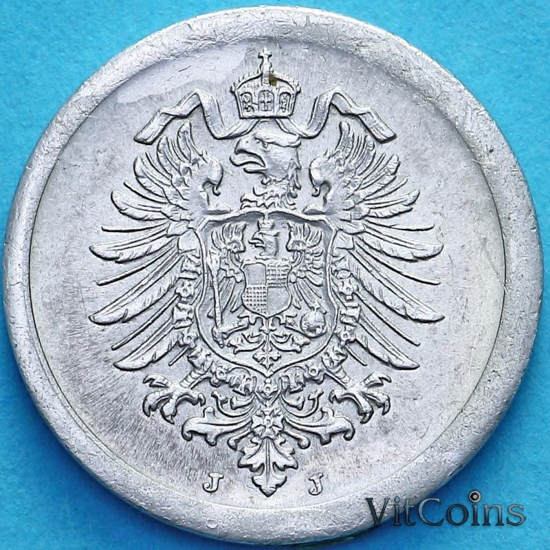 Монета Германия 1 пфенниг 1917 год. J