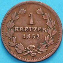 Баден, Германия 1 крейцер 1852 год.