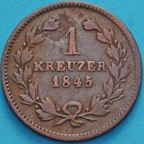 Баден 1 крейцер 1845 год.