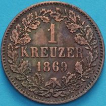 Баден 1 крейцер 1869 год. №1