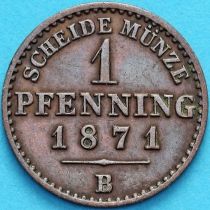 Пруссия 1 пфенниг 1871 год. В